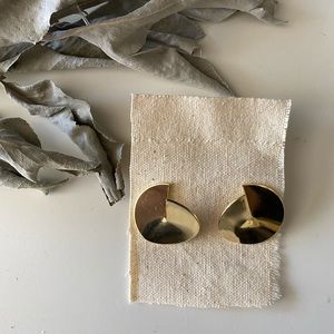 Modern Notched Circular Earrings